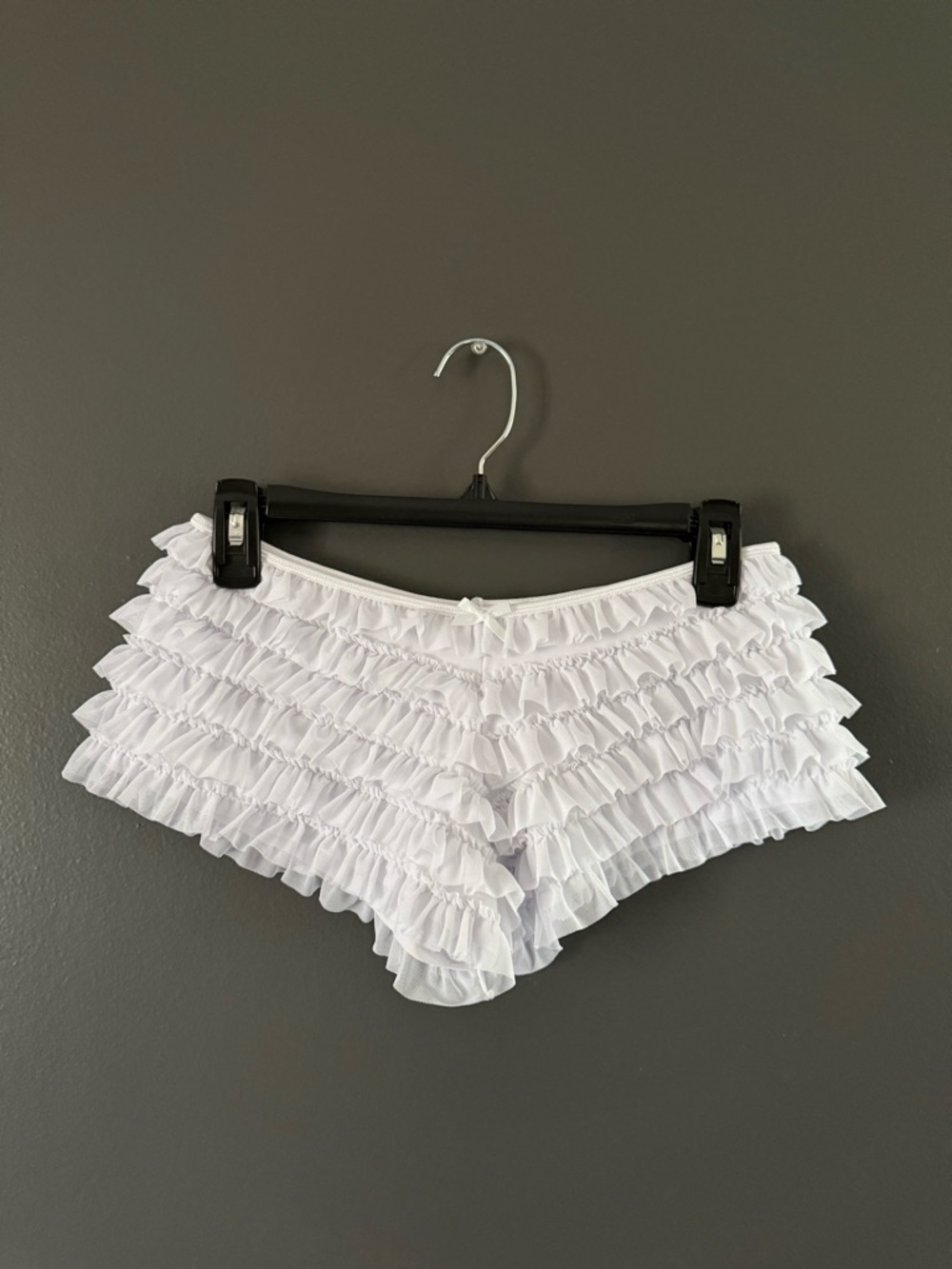 White Ruffle Cheeky Women's Shorts